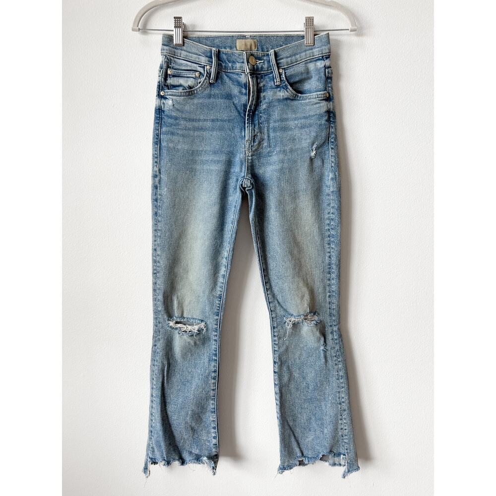 Mother Denim Insider Crop Step Chew in Size 25 Light Wash Distressed $238